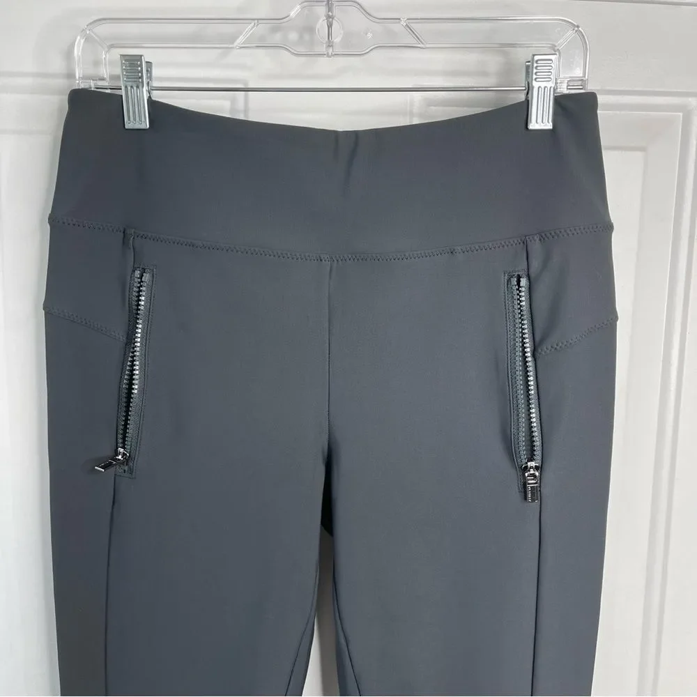 Athleta dark grey/blue side zipper pocket ankle slit leggings size Medium Tall - Picture 7 of 11